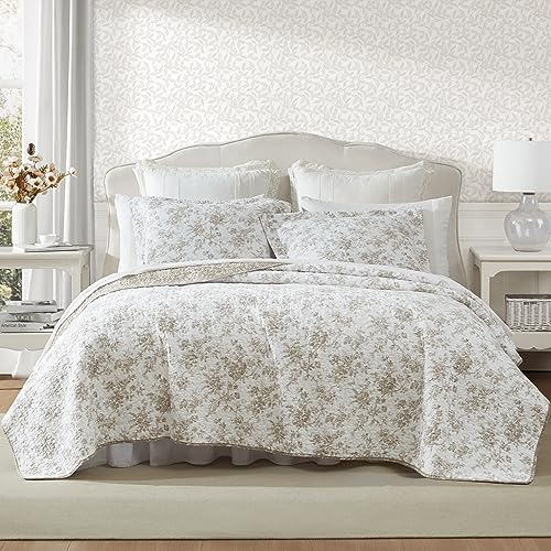 Laura Ashley King Quilt Set - Walled Garden Brown