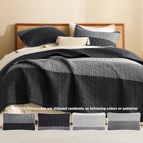 Litanika Quilt Set Queen Size Striped 3 Pieces