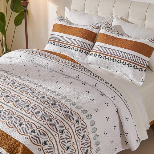 Cmfshape Queen Bohemia Quilt Set - 3 Pieces Reversible