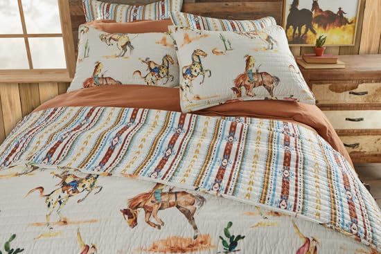 Rods Cowboy Bronco Quilt FullQueen