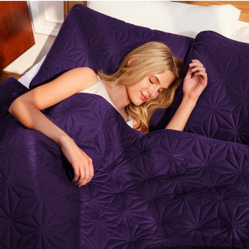 Whale Flotilla Twin Quilt Bedding Set with Geometric Star Pattern