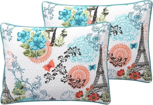 VCNY Home 3-Piece Quilt Set Reversible Eiffel Blue Full Queen