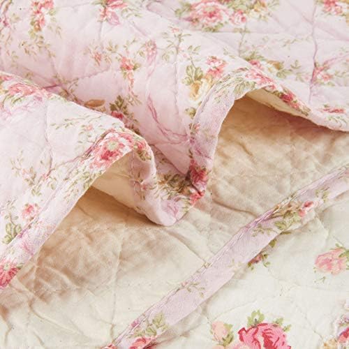 Cozyholy Pink Floral Patchwork Quilt Full Queen