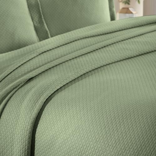 Superior Solitaire Cotton Bedspread Set Full Size 3 Piece