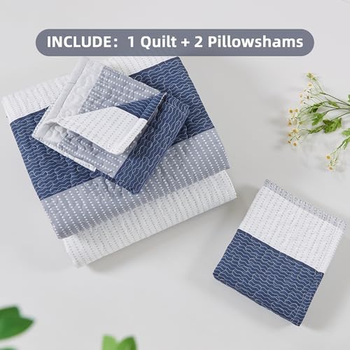 Andency Queen Quilt Bedding Set in Mineral Blue