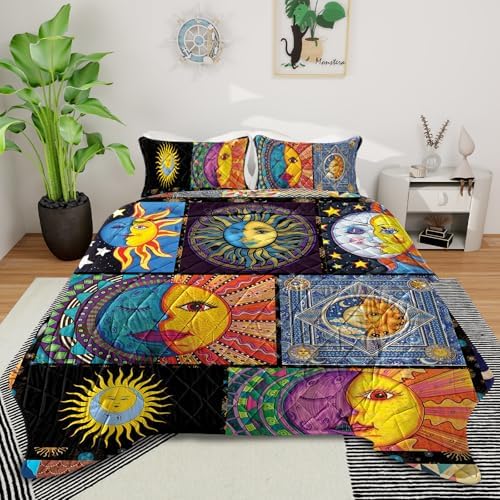MASTERMARK Bohemian Sun Moon Pattern Quilt Set