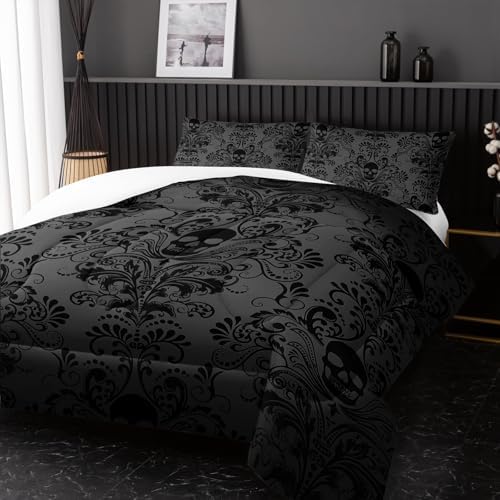 Nttopship Gothic Floral Comforter Set King Size