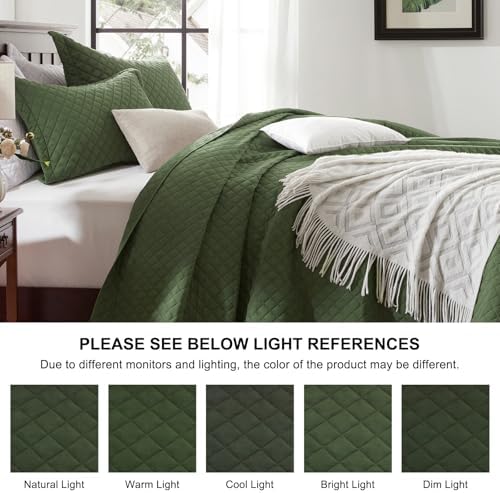 SunStyle Home Olive Green King Quilt Bedding Set
