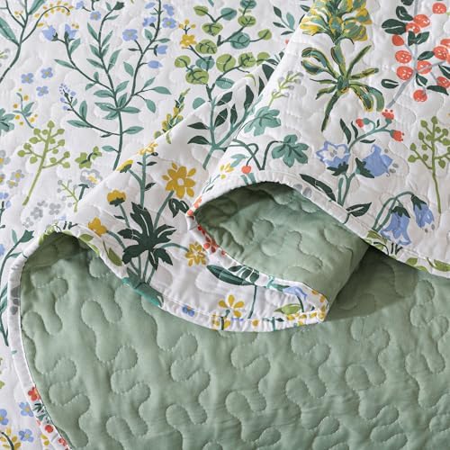 HoneiLife Queen Quilt Set - 3 Piece Lightweight Floral Bedding