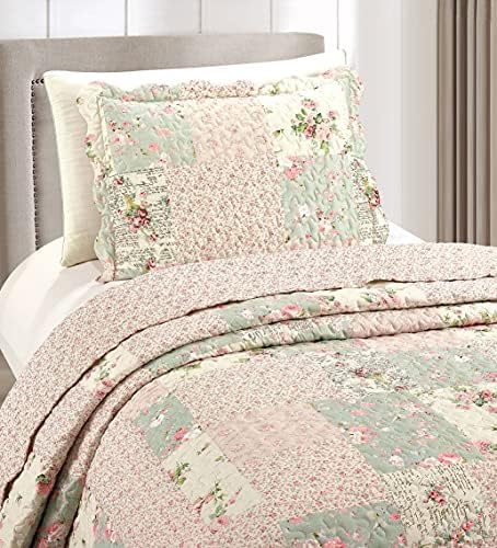 Brilliant Sunshine Rose Sage Quilt Set 2-Piece Twin XL