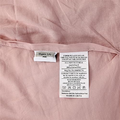 WINLIFE Cotton Quilted Pillow Sham Dusty Pink