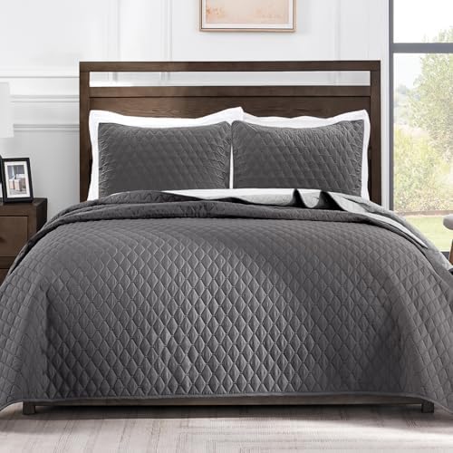Exclusivo Mezcla Reversible Twin Quilt Set - Grey 68x88