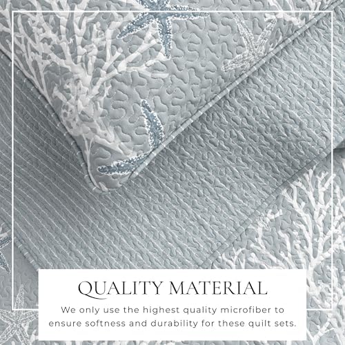 Great Bay Home Full Queen Coastal Quilt Set 1