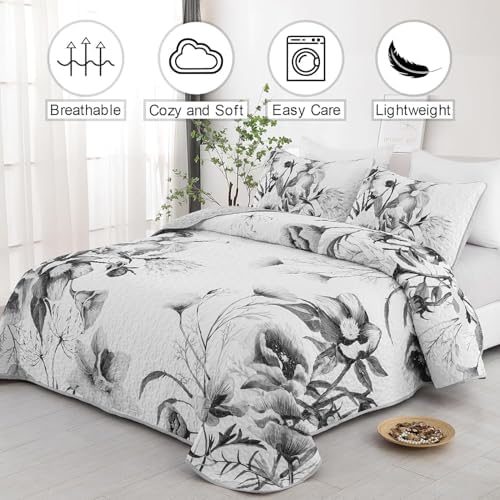Drucon Floral Quilt Set California King 3 Pieces