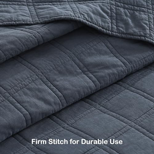 HORIMOTE HOME Denim Blue Queen Quilt Set 100 Cotton