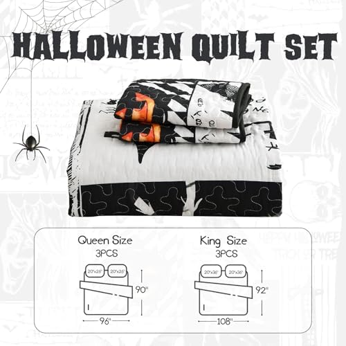 Luxudecor Halloween Quilt Set King Size