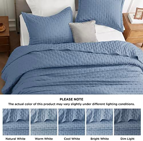 Bedsure King Quilt Set - Mineral Blue 106x96 Inch