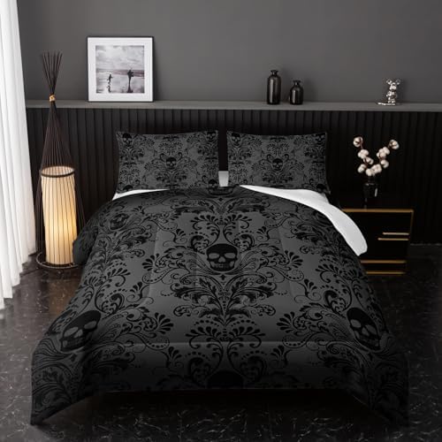 Nttopship Gothic Floral Comforter Set King Size