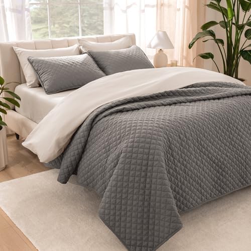 Bare Home Coverlet Set TwinTwin XL Grey