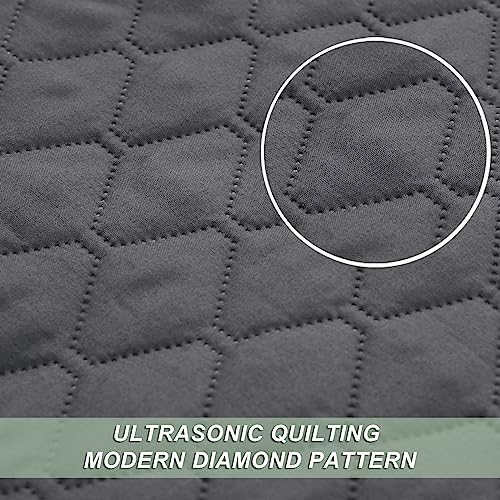 Exclusivo Mezcla Reversible Twin Quilt Set - Grey 68x88