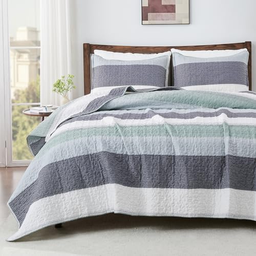 Andency King Size Quilt Set Sage Green 3 Piece 1