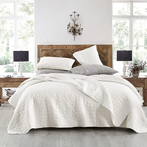 HORIMOTE HOME Queen Quilt Set with Stone-Washed Microfiber