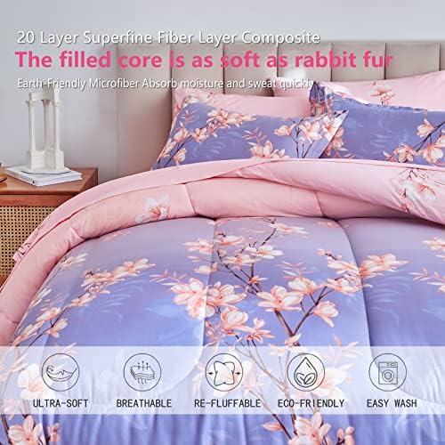 AIKASY Queen Comforter Set with Sheets 7-Pieces