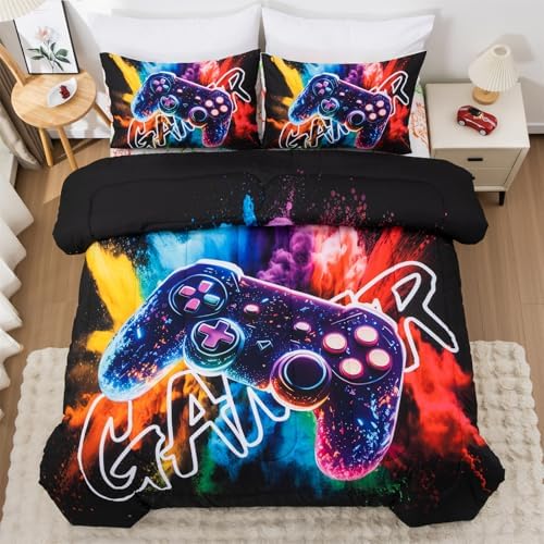 Aimuan Gamer Comforter Set for Boys 3D Gamepad Design Twin