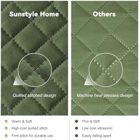 SunStyle Home Olive Green King Quilt Bedding Set