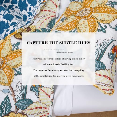 Bonlino Queen Size Floral Quilt Bedding Set
