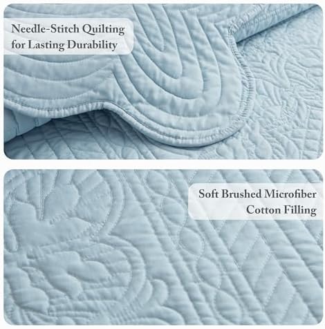 Madison Park King Quilt Set with Damask Coverlet Scallop Edge