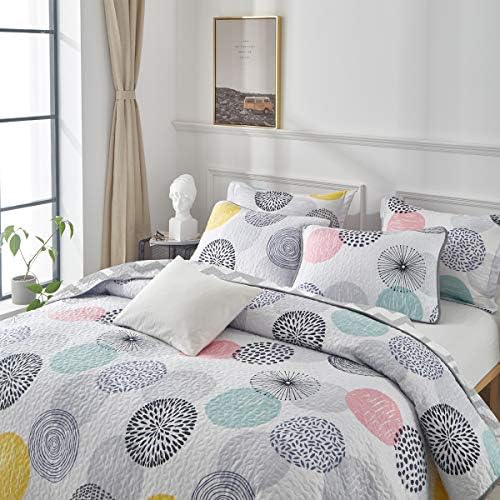 UOZZI BEDDING 3 Piece Reversible Quilt Set Queen Size 1