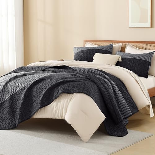 Litanika Quilt Set Queen Size Striped 3 Pieces