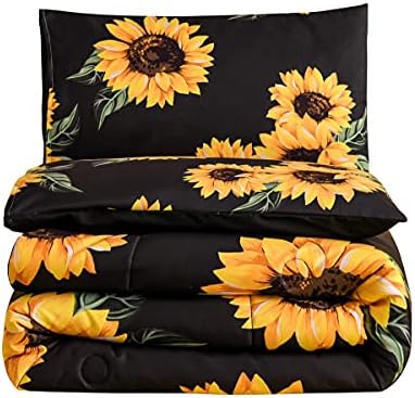NTBED Sunflower Comforter Set Queen 3-Piece Microfiber Bedding