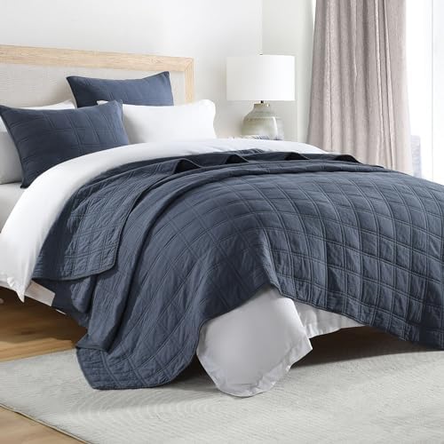 HORIMOTE HOME Denim Blue Queen Quilt Set 100 Cotton