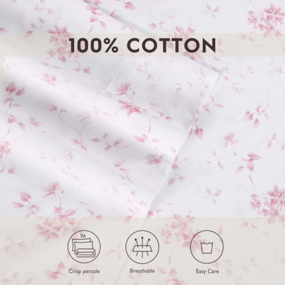 Laura Ashley Garden Muse Pink Queen Sheet Set 1