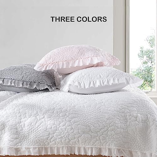 HORIMOTE HOME Pink Ruffled Quilt Set Twin Size 1