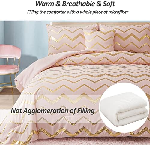 Menghomeus Glitter Metallic Comforter Set Queen Full