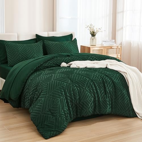 Andency King Size 7-Piece Comforter Set Dark Emerald Green