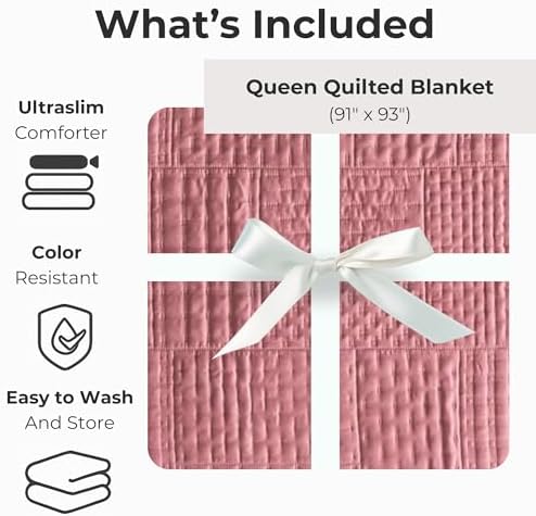 Queen Comforter Novo Blush Bedding Reversible Lightweight Quilt