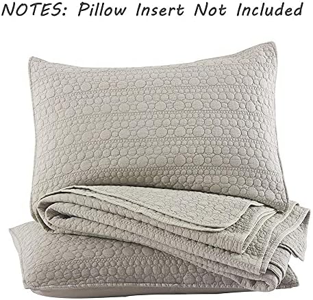 HORIMOTE HOME King Size Quilt Set - Beige Stone-Washed Microfiber