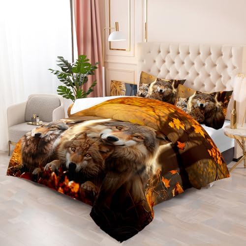 3D Wolf Comforter Set Twin Size for Kids