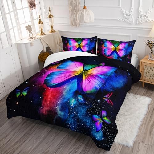 Galaxy Butterfly Comforter Set Full Size 1