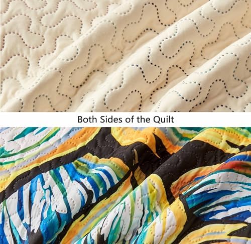 Asuexpect 3 Piece Boho Floral Quilt Set California King
