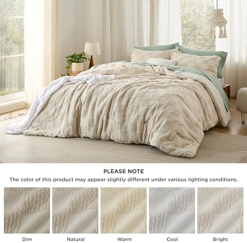 Bedsure Queen Comforter Set Beige