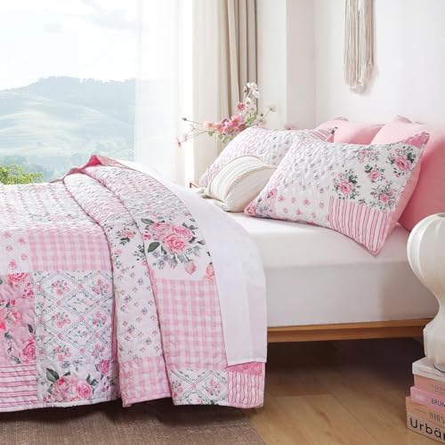 YIKUSH Queen Size Floral Quilt Set 3 Pieces 1