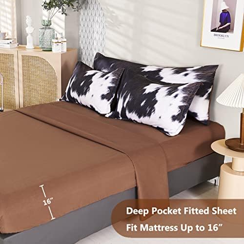 SUCSES Cow Print Comforter Set Queen Size 8Pcs