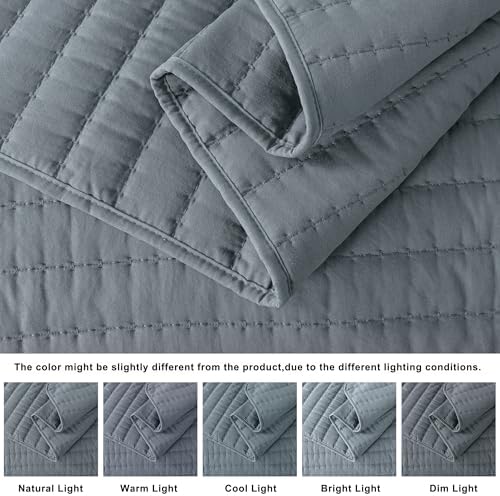 ROARINGWILD Queen Size Quilt Set with 2 Pillow Shams 90x90 Inches