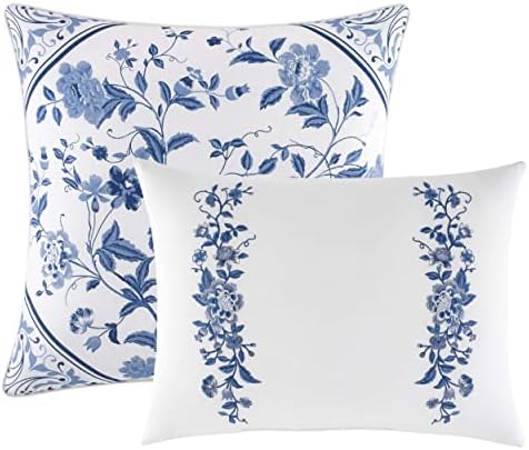 Laura Ashley Queen Comforter Set with Shams and Throw Pillows