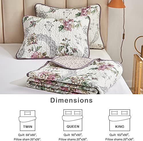 3 Pieces Reversible Quilt Set Soft Microfiber Bedspread for All Seasons